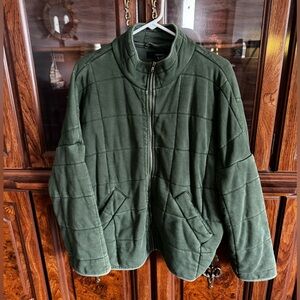 Forever 21 Green Quilted Zip Jacket